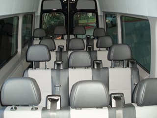Charter and Shuttle Bus Mercedes Sprinter Van Interior